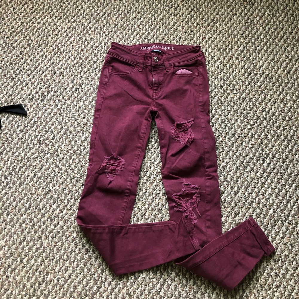 american eagle ripped jeggings - size 00 (EUC)